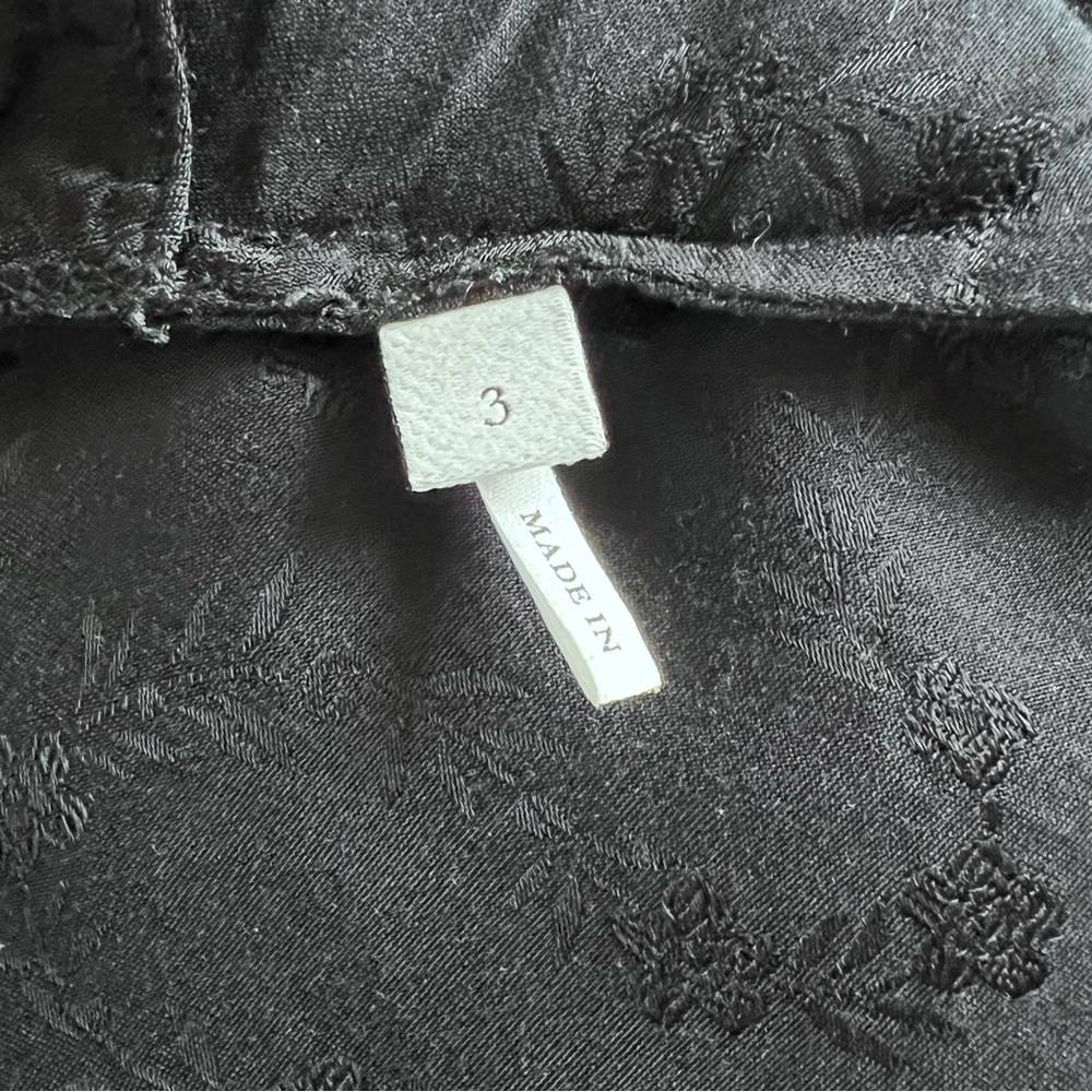 Sandro Black Floral Patterned Satin Top - Picture 8 of 9